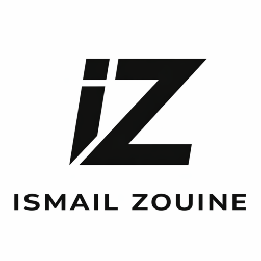 Het logo van Ismail Zouine met de initialen IZ en de tekst ‘Ismail Zouine’.